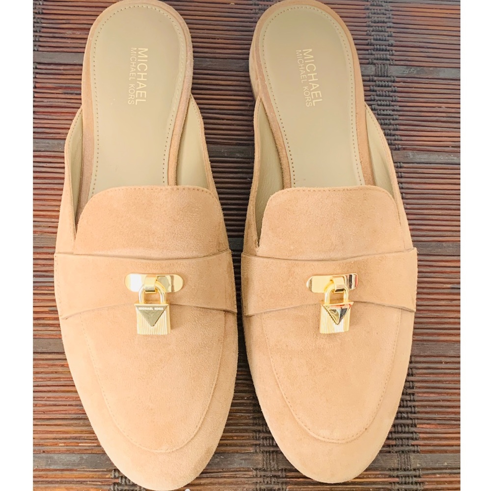 Michael Kors nude suede mule